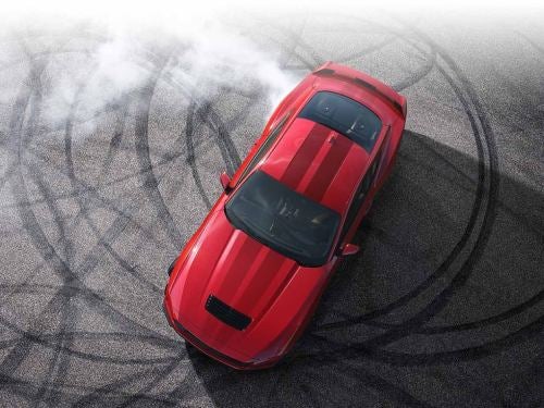 2024 Ford Mustang aerial birdseye view of burnout