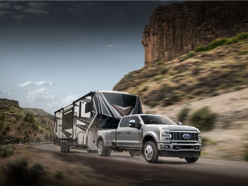 2024 Ford Super Duty towing a camper