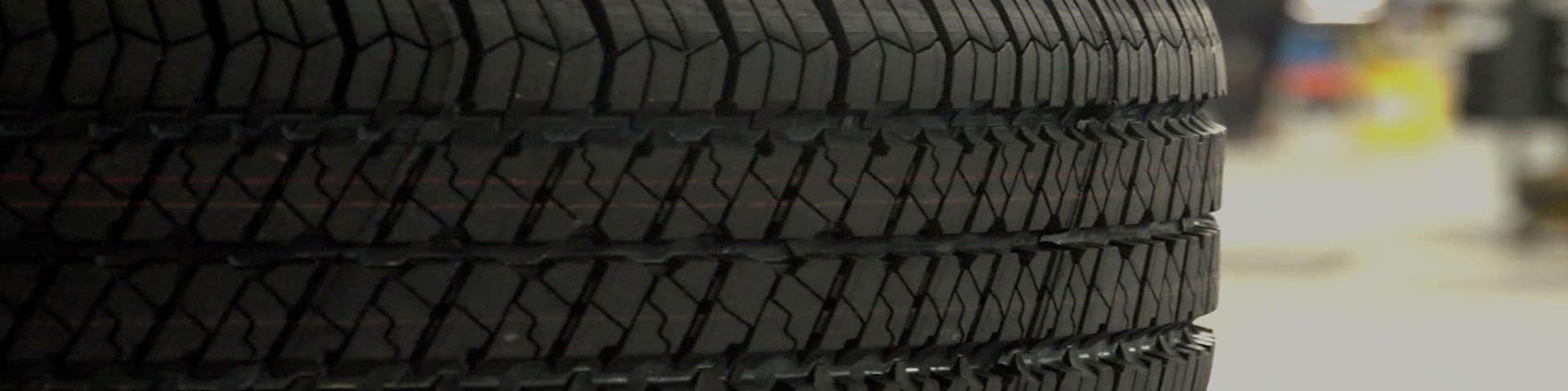 close up view of a tire laid on its side